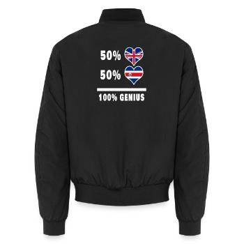 Costa Rica et Grande-Bretagne 100% Genius Flag - Bomber unisexe - noir - Dos - AI Model Male 185 light (185cm)