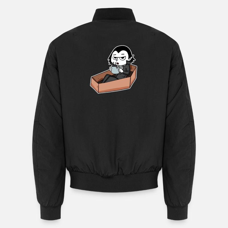 Vampire drinks coffee - Unisex Bomber Jacket - black