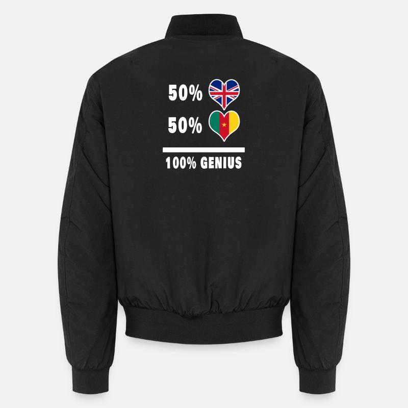 Cameroon and Great Britain 100% Genius Flag Unisex Bomber Jacket