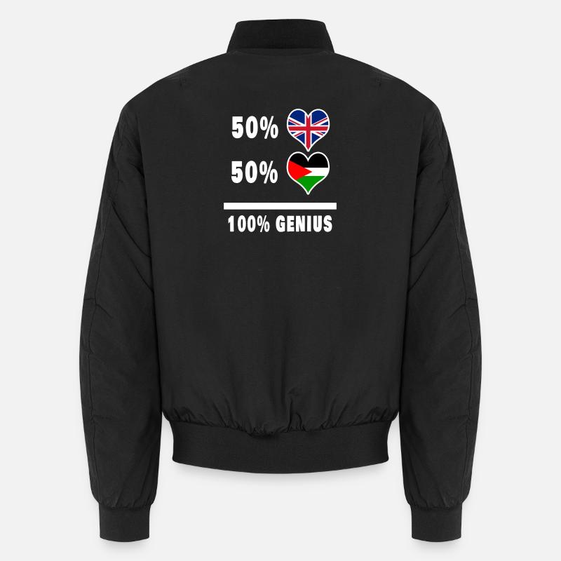 Palestine and Great Britain 100% Genius Flag Unisex Bomber Jacket