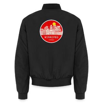 Winnipeg Stadtsilhouette Kreis - Unisex Bomberjacke - Schwarz - Hinten - AI Model Male 185 light (185cm)