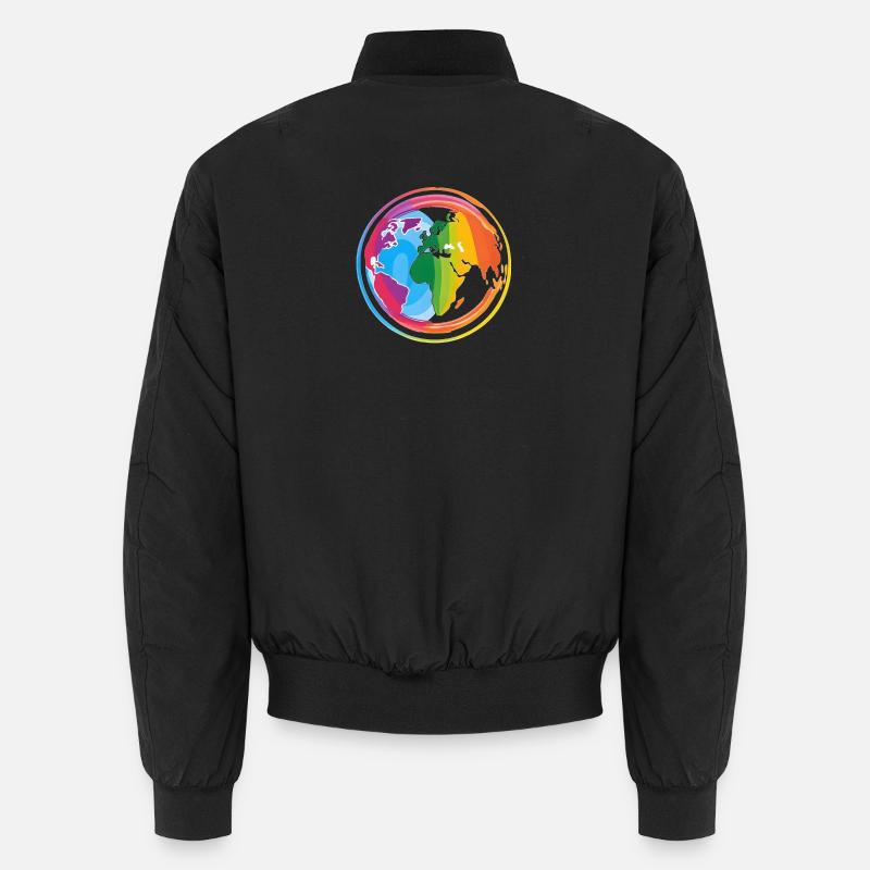 Rainbow Earth - Unisex Bomber Jacket - black