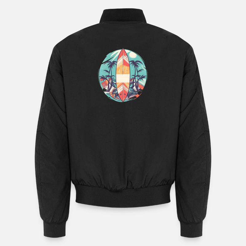 Surfbrett - Unisex Bomberjacke - Schwarz