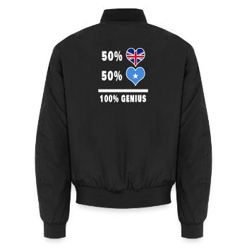 Somalie et Grande-Bretagne 100% Genius Flag - Bomber unisexe - noir - Dos - AI Model Male 185 light (185cm)