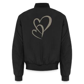 Tissu double du cœur - Bomber unisexe - noir - Dos - AI Model Male 185 light (185cm)