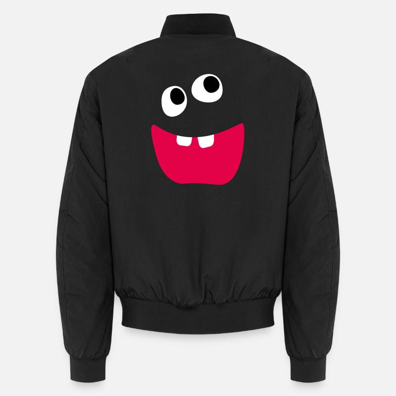 Freches Monster Lachen Zähne Kinder Comic lustig Unisex Bomberjacke