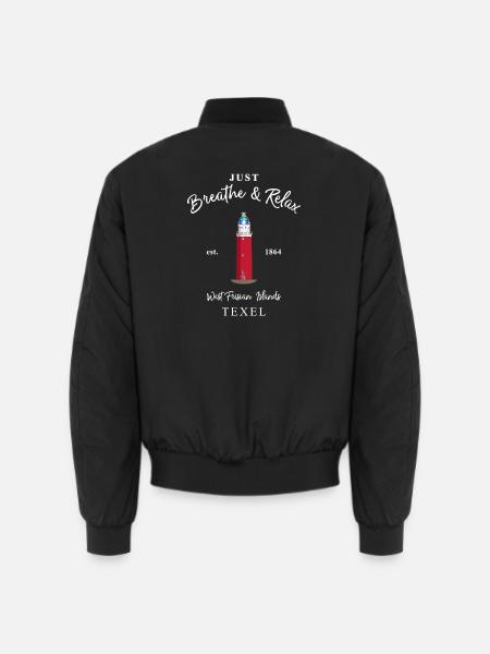 Texel, Relax Lighthouse Eierland, Netherlands - Unisex Bomber Jacket - black