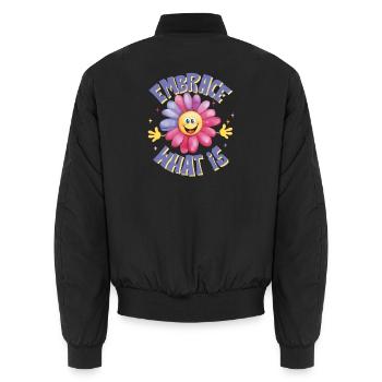 positive attitude, embrasse la vie, joie de vivre - Bomber unisexe - noir - Dos - AI Model Male 185 light (185cm)