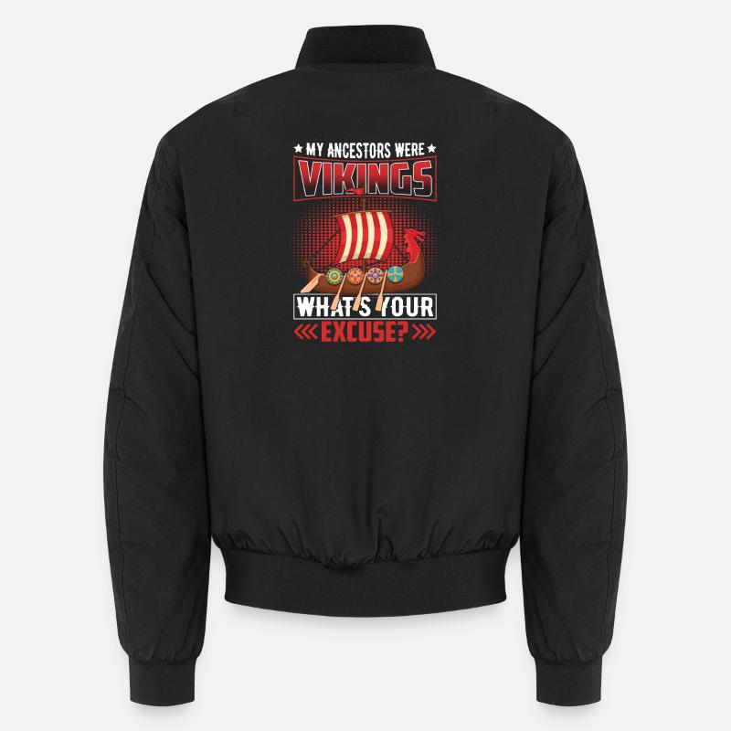 Viking ancestor - Unisex Bomber Jacket - black