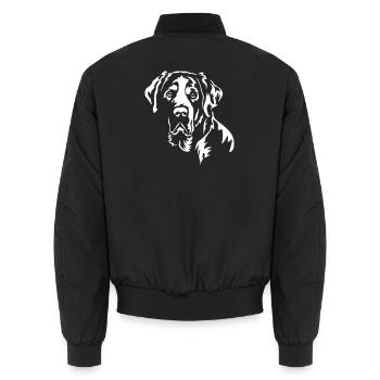 Großer Schweizer Sennenhund Kopf "Black Edition" - Unisex Bomberjacke - Schwarz - Hinten - AI Model Male 185 light (185cm)