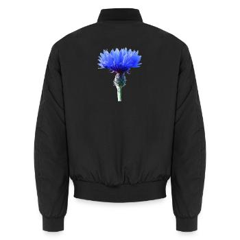 Kornblume - Unisex Bomberjacke - Schwarz - Hinten - AI Model Male 185 light (185cm)