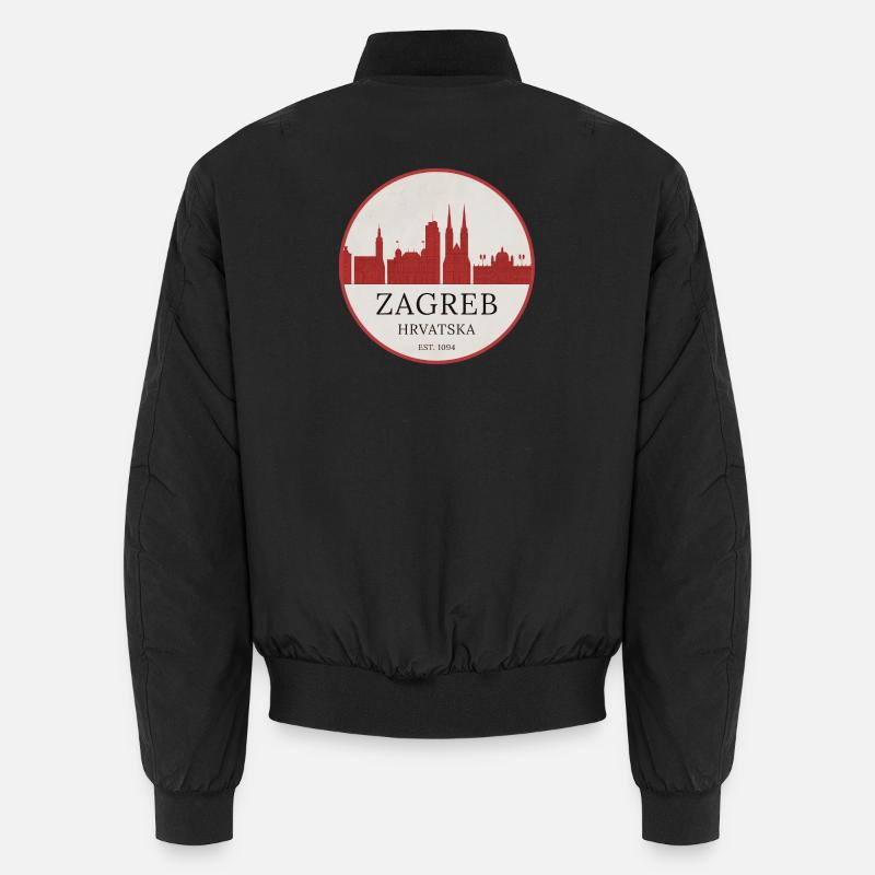 Zagreb Skyline Emblem Croatia Unisex Bomber Jacket