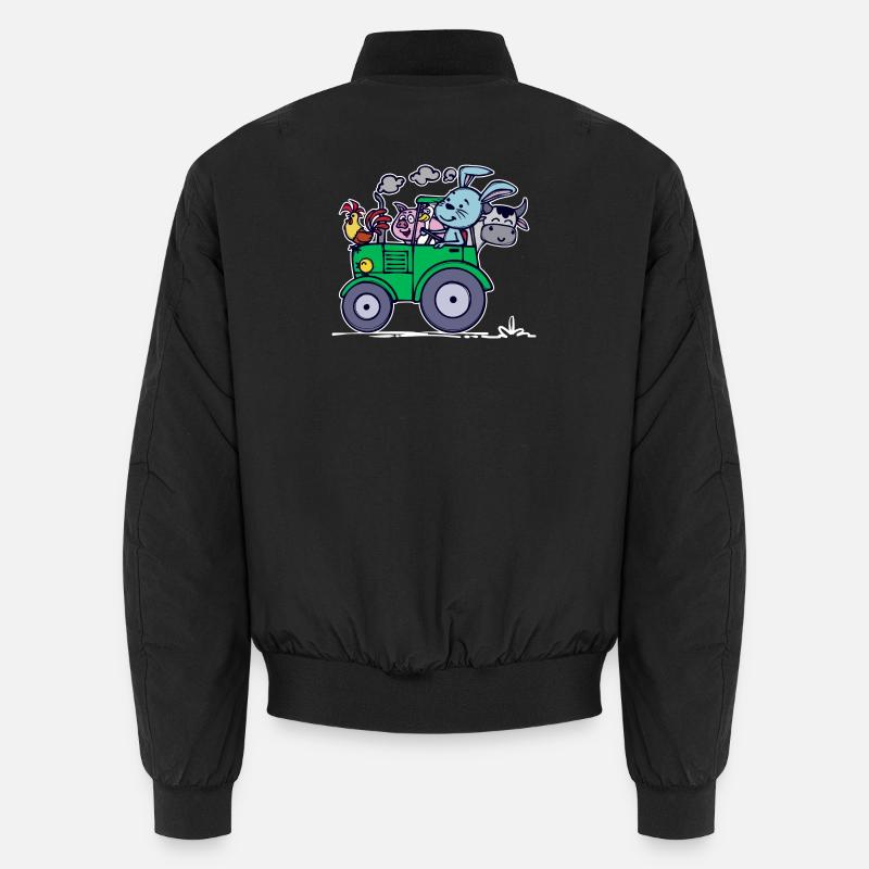 Landmaschinen Statement Ackerbau Bauernhof Traktor - Unisex Bomberjacke - Schwarz