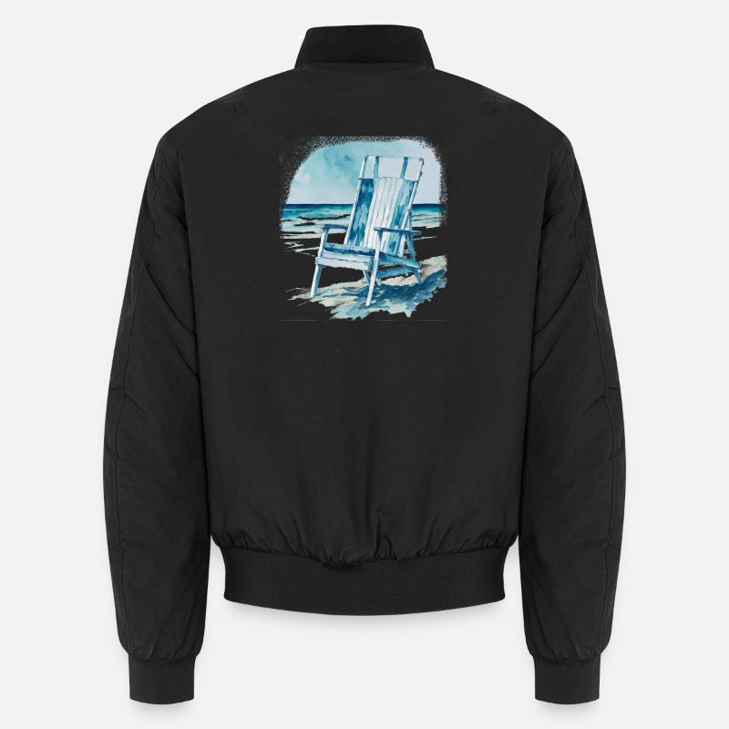Sun lounger on the beach - Unisex Bomber Jacket - black