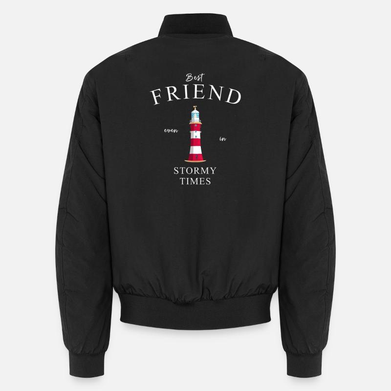 Bester Freund, beste Freundin, Leuchtturm England Unisex Bomberjacke