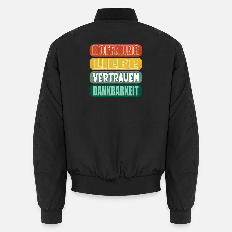 HOFFNUNG SPRÜCHE DANKBARKEIT - LIEBE VERTRAUEN - Unisex Bomberjacke - Schwarz