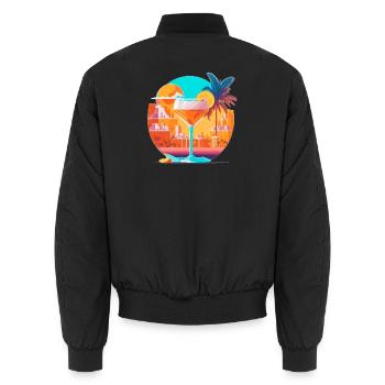 80s Cocktail - Unisex Bomber Jacket - black - Back - AI Model Male 185 light (185cm)