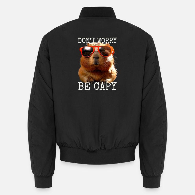 Capybara Dont Worry Be Capy Capybara Rodent Unisex Bomber Jacket