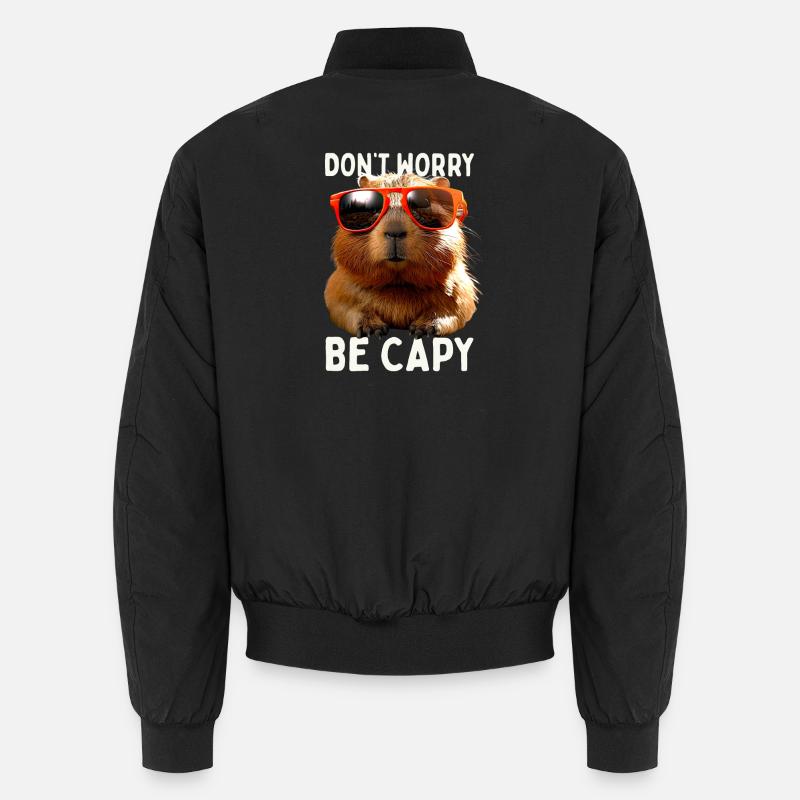 Capybara Dont Worry Be Capy Capybara Rodent Unisex Bomber Jacket