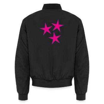 ETOILE. ETOILES. STAR. FÊTE. ANNIVERSAIRE. NOËL - Bomber unisexe - noir - Dos - AI Model Male 185 light (185cm)