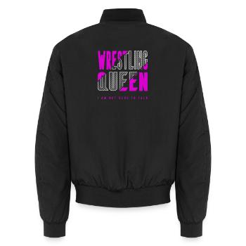 Wrestling Queen - Unisex Bomber Jacket - black - Back - AI Model Male 185 light (185cm)