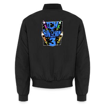3 Geburtstag Junge Astronaut Rakete - Drei Jahre - Unisex Bomberjacke - Schwarz - Hinten - AI Model Male 185 light (185cm)
