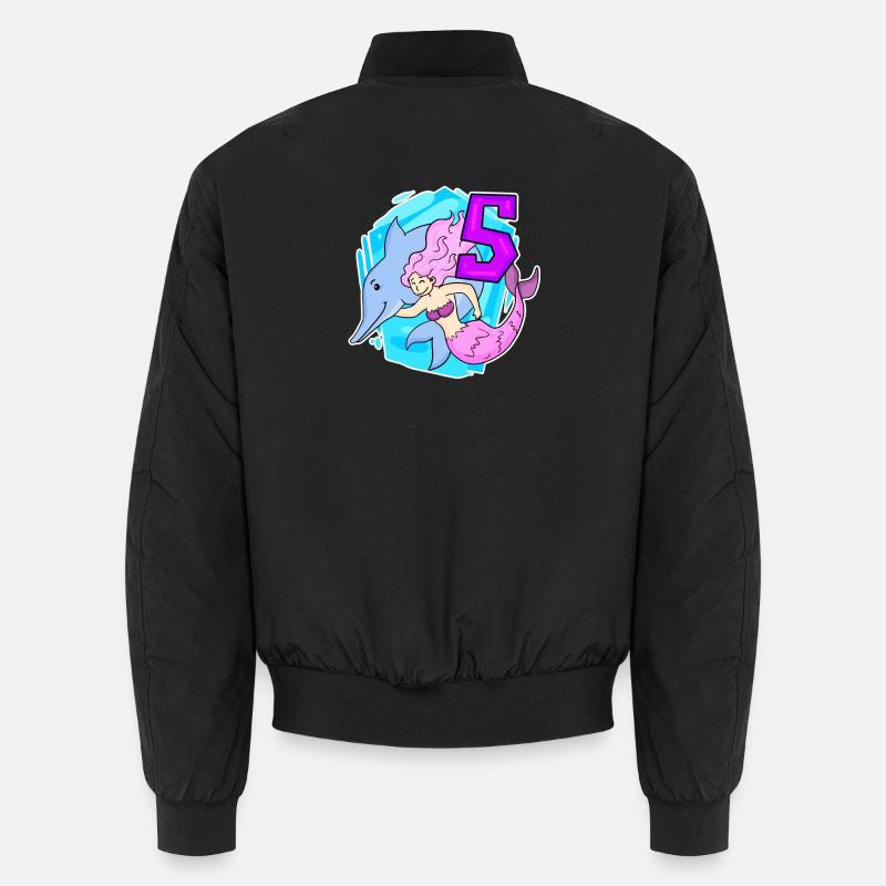 Mädchen - 5. Geburtstag Meerjungfrau - Tochter Unisex Bomberjacke