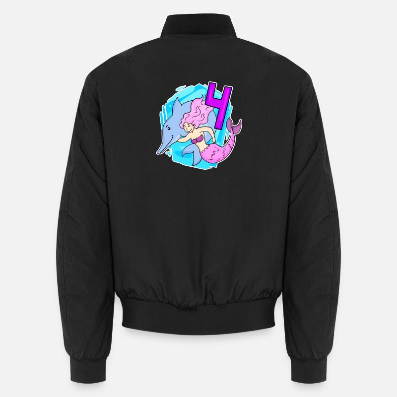 Mädchen - 4. Geburtstag Meerjungfrau- Tochter Unisex Bomberjacke