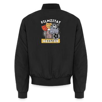 Filmabend Theater Movies Statement Cineast Filme - Unisex Bomberjacke - Schwarz - Hinten - AI Model Male 185 light (185cm)