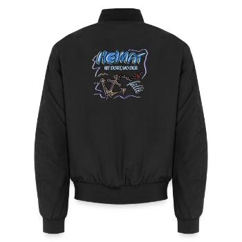 Heimat Hafen Motiv mit Anker und Kette - Unisex Bomberjacke - Schwarz - Hinten - AI Model Male 185 light (185cm)
