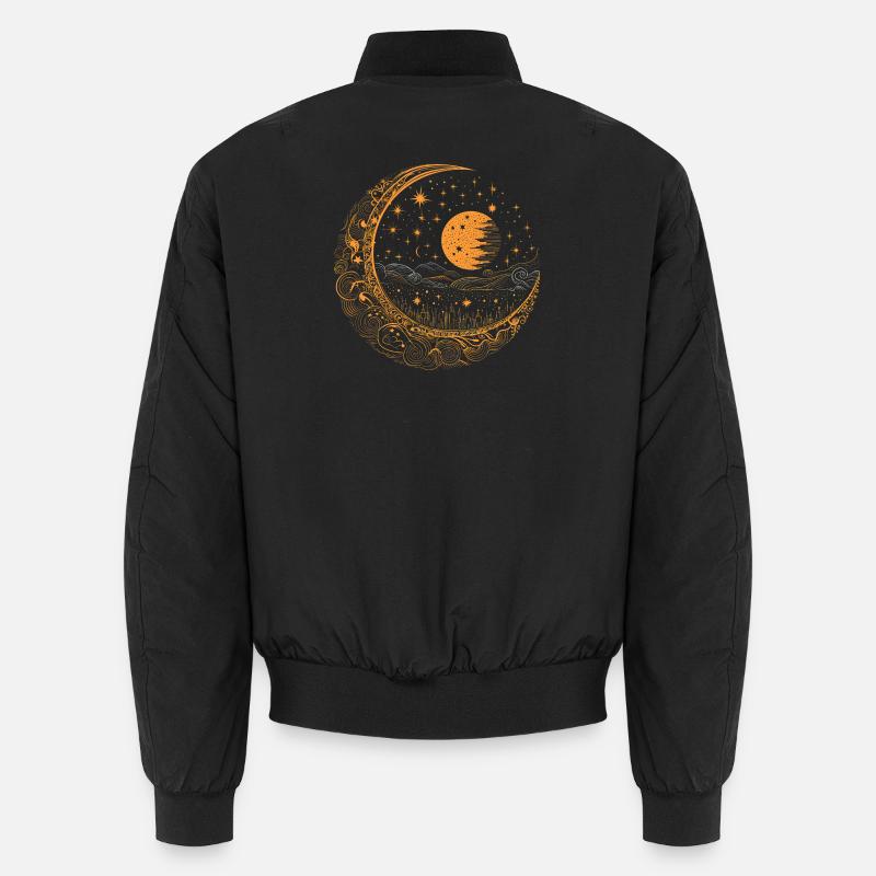 Moon with stars Unisex Bomber Jacket