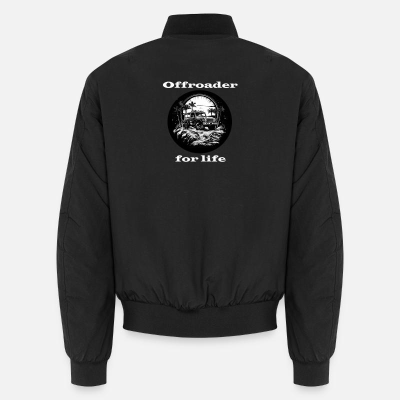 Offroader for life white - Unisex Bomber Jacket - black