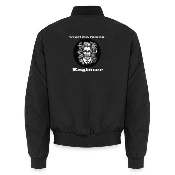 Trust me Engineer weiß - Unisex Bomberjacke - Schwarz - Hinten - AI Model Male 185 light (185cm)