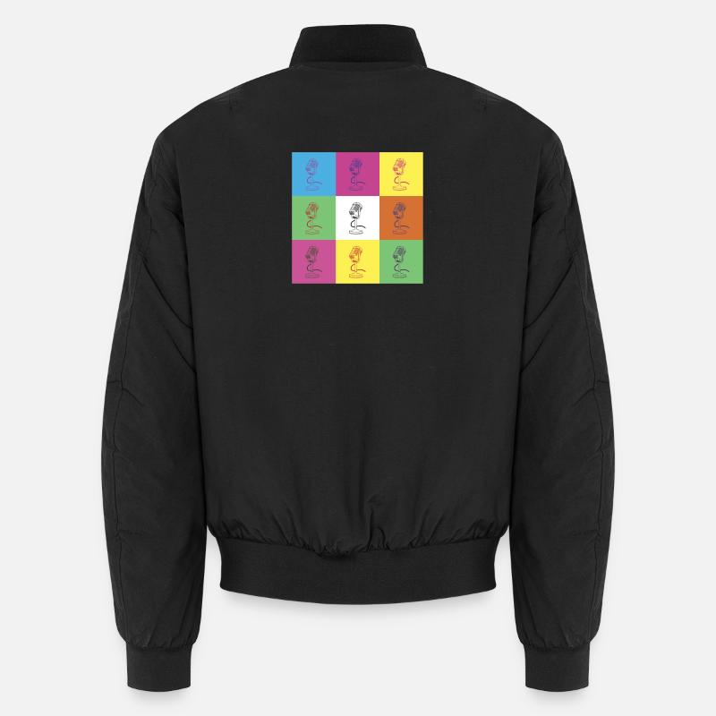 Microphone design - Unisex Bomber Jacket - black