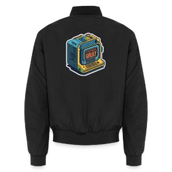 retro Computer - Unisex Bomberjacke - Schwarz - Hinten - AI Model Male 185 light (185cm)