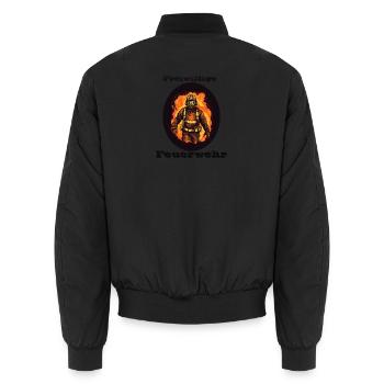Freiwillige Feuerwehr - Unisex Bomberjacke - Schwarz - Hinten - AI Model Male 185 light (185cm)