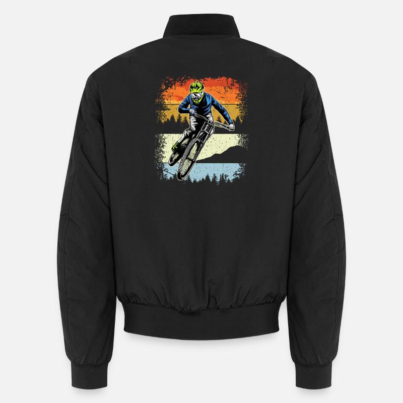 Sunset Trail MTB Fahrer - Unisex Bomberjacke - Schwarz