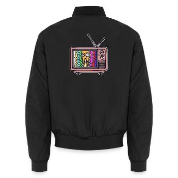 TV Night Streaming Theater Movies Television - Unisex Bomber Jacket - black - Back - AI Model Male 185 light (185cm)
