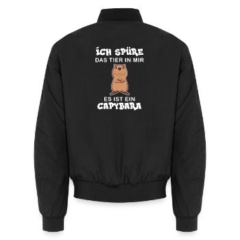 Capybara Wasserschwein Geschenk - Unisex Bomberjacke - Schwarz - Hinten - AI Model Male 185 light (185cm)