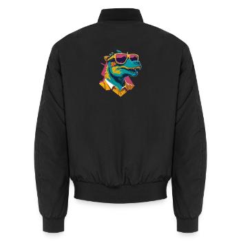 Dino Cool: Retro Ornithopods T-Shirt - Unisex Bomber Jacket - black - Back - AI Model Male 185 light (185cm)