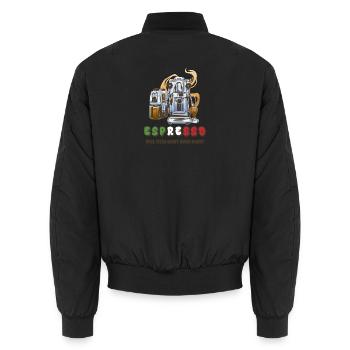 Espresso Italien Design - Unisex Bomberjacke - Schwarz - Hinten - AI Model Male 185 light (185cm)