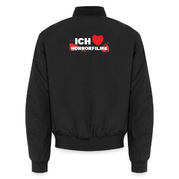 Ich Liebe Movies Herz Kinoabend Statement Cineast - Unisex Bomberjacke - Schwarz - Hinten - AI Model Male 185 light (185cm)