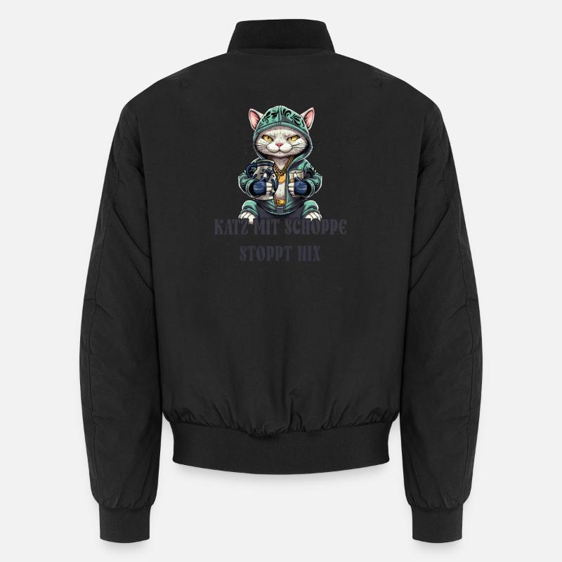 Apfelwein und Katzen Design - Unisex Bomberjacke - Schwarz