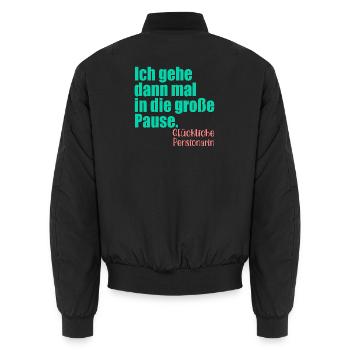 Abschiedsgeschenk Pensionärin Lehrerin Große Pause - Unisex Bomberjacke - Schwarz - Hinten - AI Model Male 185 light (185cm)