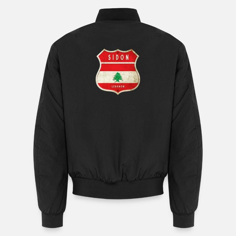 Sidon Liban Armoiries Drapeaux Design - Bomber unisexe - noir