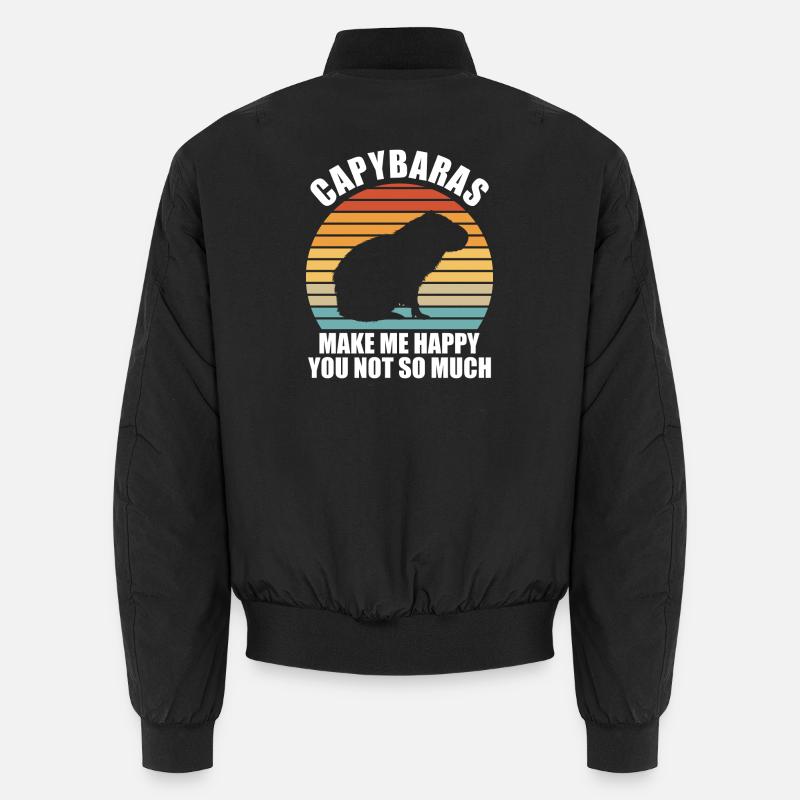Capybara Zootier Design - Unisex Bomberjacke - Schwarz