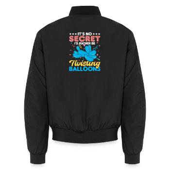 Ballon Twisting Design - Unisex Bomberjacke - Schwarz - Hinten - AI Model Male 185 light (185cm)