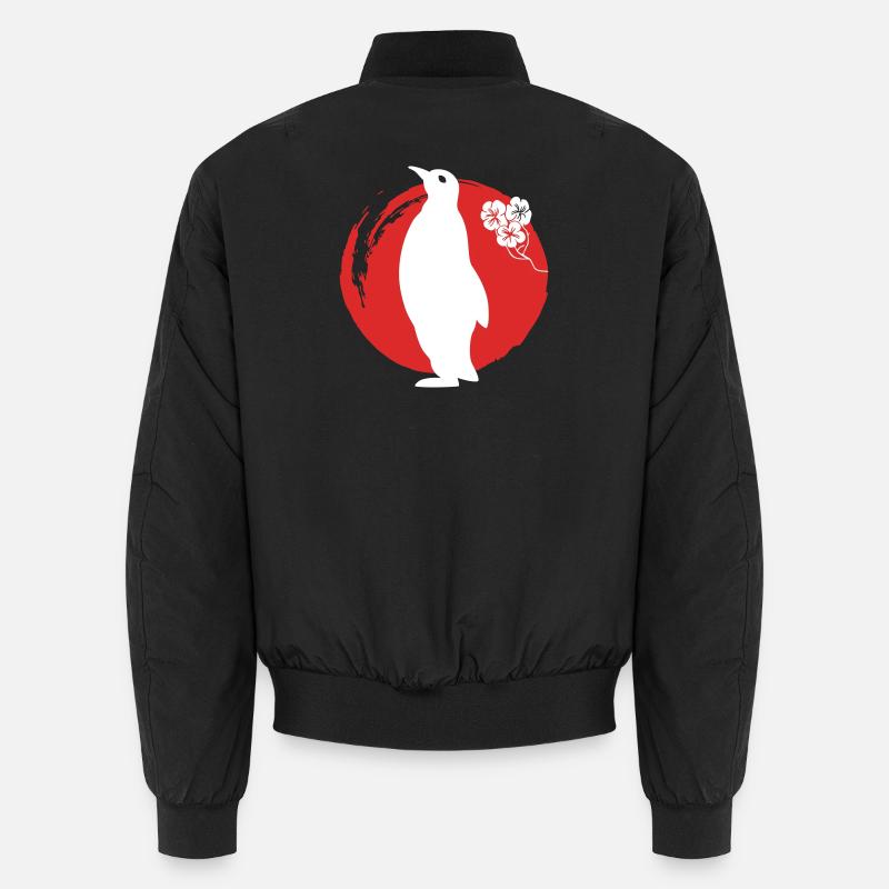 Pinguin Silhouette Japanisch Unisex Bomberjacke