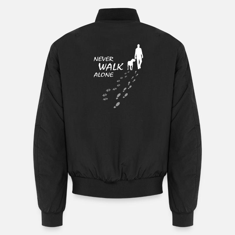 Never walk alone - Hund Herrchen Gassi, Backprint Unisex Bomberjacke