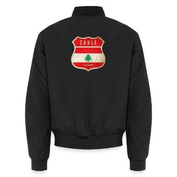 Zahlé Libanon Wappen Flaggen Design - Unisex Bomberjacke - Schwarz - Hinten - AI Model Male 185 light (185cm)